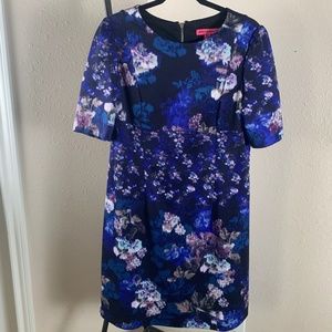 Betsey Johnson‎ blue black floral dress 12